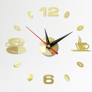 Wandklok Horloge Wandklokken Horloge 3D Diy Acryl Spiegel Stickers Home Decoratie Woonkamer Quartz Naald Reloj De pared