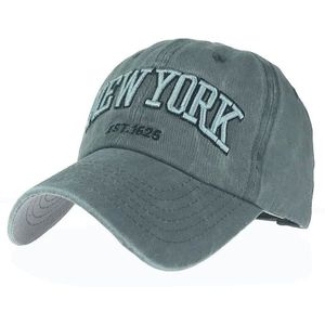 Vintage Verstelbare York Geborduurde Cap Gewassen Doek Hoeden Mannen Winter Baseball Caps Buiten Causale Streetwear
