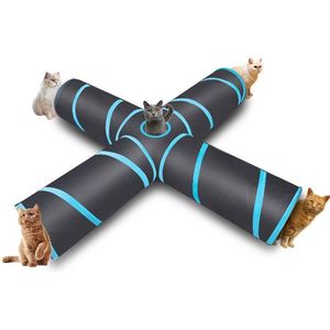 Huisdieren Speelgoed Kat Tunnel 4-Way Indoor Katten Honden Konijnen Playhouse Folding Inklapbare Met Storage Pouch