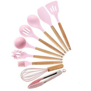 Roze Leuke Keuken Kookgerei Siliconen Keukengerei Non Stick Kookpot Sets Spatel Pollepel Ei Kloppers Schop Keuken Accessoires