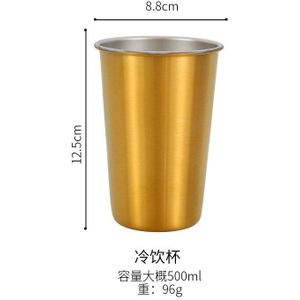 1Pcs Kleurrijke 304 Roestvrij Staal Koffie Melk Bier Koud Drankje Cup Koffie Cup 500ML