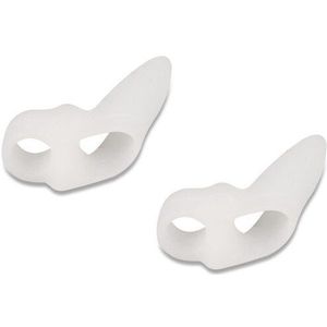 2 Stuks = 1 Paar Siliconen Teen Separator Twee Gaten Pedicure Protector Gel Hallux Valgus Correctie Orthopedische Straightener Voeten Zorg