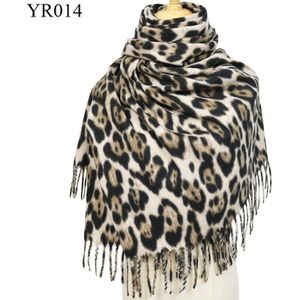 Luipaard Shawl Shrugs Voor Vrouwen 200*72 Stole Bridal Wedding Wrap Shawl Cape Cloak Bolero Winter Warm Bruin Ivoor sjaal Sjaals