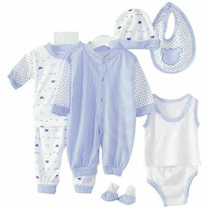 Unisex Pasgeboren Baby Jongens Meisjes 8 Stuk Kleding Netto Zak Layette Set Outfit 0-3M