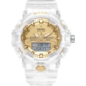 Smael Sport Mannen Quartz Horloge Luxe Waterdicht Wit Elektronische Klok Led Digitale Horloges Voor Mannen Mannelijke Klok