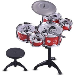 Kinderen Jazz Drumstel Drum Set voor Kids Musical Instrument Educatief speelgoed 5 Drums + 1 Cimbaal met Kleine Kruk Drum Sticks