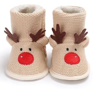 Leuke Sneeuw Katoen Warme Laarzen Zuigeling Zachte Zolen Pasgeboren Winter Baby Schoenen Voor Meisje Anti-Slip Kerst Laarsjes 0-18M