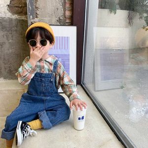 Kids Casual Denim Overalls Lente Herfst Kinderen Losse Zakken Rompertjes
