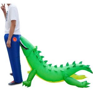 0Inflable Funny Novelty Halloween Custome Krokodil Bijten Kont Opblaasbare Kleding Polyester Stof Funny Horror Accessoire