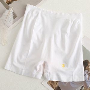 Veiligheid Shorts Vrouwen Chrysant Patroon Daisy Bloem Borduren Veiligheid Shorts Lady Ribbed Ruches Lounge Broek Zomer