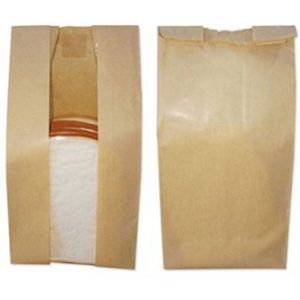 50Pcs Kraftpapier Brood Clear Voorkomen Olie Verpakking Toast Venster Tas Bakken Takeaway Voedsel Pakket Cake Bag Party