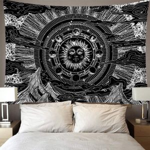 Tapijt Muur Opknoping Polyester Leeuw Maan Patroon Deken Tapijt Home Decor Starry Print Tapestr