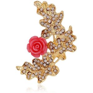 LUKENI Mode-sieraden Strass Oorbellen Punk Oor Manchet Bladeren Bloemen Oorbel Jassen Voor Vrouwen EJ027