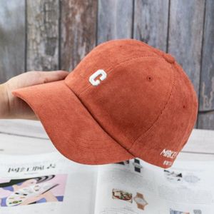Corduroy Baseball Caps Voor Vrouwen Mannen Brief Borduurwerk Hiphop Snapback Hoeden Herfst Winter Vrouwelijke Sport Zonnehoed
