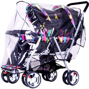 Baby Kinderwagens Kinderwagens Regenjas Regendicht Cover Tweeling Zetel Baby Trolley Pvc Transparante Stof Winddicht Shield