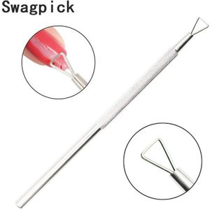 Swagpick Driehoek Stok Staaf Uv Gel Polish Remover Culticle Pusher Rvs Manicure Nail Art Tool Verwijderen Gel Vernis