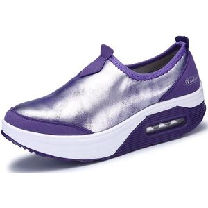 Vrouwen Wandelschoenen PU Wig Grote Swing Schoenen Voor Vrouwelijke Slip-on Demping Afslanken Schoenen Dames Outdoor Sneakers Maat 34-40