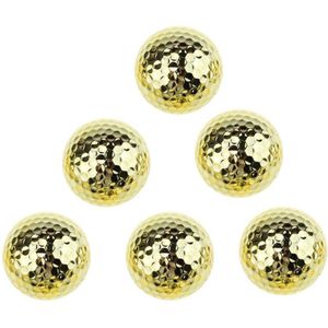 CRESTGOLF 6 PCS Twee Layer Gouden Golfballen Trainingsballen Training Twee Stukken Ballen Als