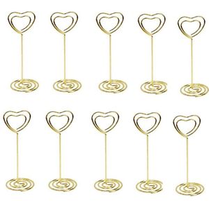 10 Stuks Metalen Note Clip 85 Mm Gouden Bruiloft Note Clip Hartvormige Gouden Zetel Kaarthouder Kleine En prachtige