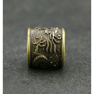 Collectie Chinese Messing Gesneden Zodiac Dier Draak Vinger Ring Prachtige Kleine Standbeeld