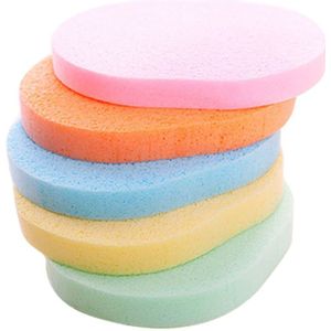 Ovale Vorm Gezicht Make-Up Gezicht Wassen Spons Cleaner Puff Kleur Willekeurige (Roze, Geel, Groen, orange Blauw)