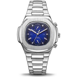 Rvs Sport Horloge Waterdicht Chronograaf Vierkante Quartz Horloge