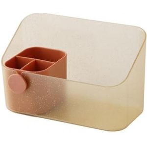 1Pc Afneembare Plastic Glad Oppervlak Thuis Cosmetica Sieraden Desktop Opbergdoos Lippenstift Makeup Brush Organizer Rack