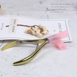 2 Stuks Nail Cuticle Schaar Pincet Beschermende Siliconen Nipper Cover Dode Huid Remover Rvs Snijders Nipper Gereedschap