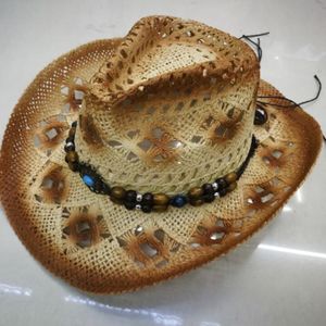 Vrouwen Mannen Mode Retro Vintage Turquoise Lederen Band Cowboy Cowgirl Caps Westerse Zomer Zonnehoed H3