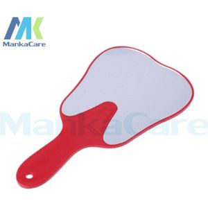 1 Pc Leuke Plastic Handvat Dental Spiegel Tand Vorm Onbreekbaar Patiënt Hand Spiegel Multi-color Make-Up Spiegel Dental