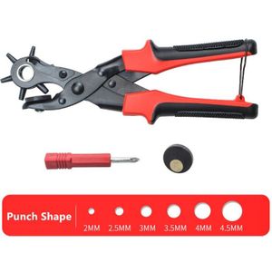 Revolving Lederen Punch Tang Punch Hole Tool Puncher Voor Riem Zadel Horloge Bands Strap Schoen Stof Papier Werken Leathercraft