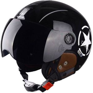 Semi-Verpakt Muntjac Sude Linner Zonnebrandcrème Elektrische Voertuig Helm Motorfiets Motociclet Half Casco Capacete Helmen + Tab