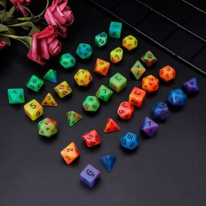 Lichtgevende Polyhedral Zijdige Dobbelstenen D4 D6 D8 D10 D12 D20 Set Voor Dungeons & Dragon D & D Rpg Poly game 7 Stks/set Rental &