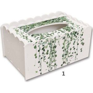 CFen EEN's Groene Plant Home Keuken PVC-hout Tissue Doos DIY Solid Servet Houder Case afstandsbediening container tissue Case 1pc