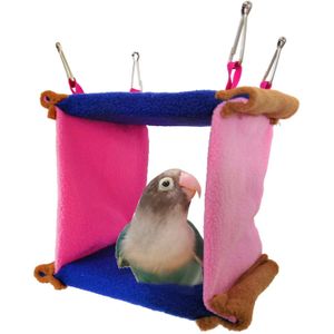 Vierkante Vogel Papegaai Nest Zachte Pluche Vogel Papegaaien Hangmat Warme Opknoping Bed Voor Pet Cave Kooi Hut Tent Speelgoed Huis voor Kleine Dieren