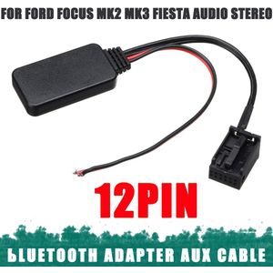 12Pin Auto Bluetooth Ontvanger AUX-IN Aux Kabel Adapter Voor Ford Focus Mk2 MK3 Voor Ford Fiesta Voor Ford Fusion Navigatie radio