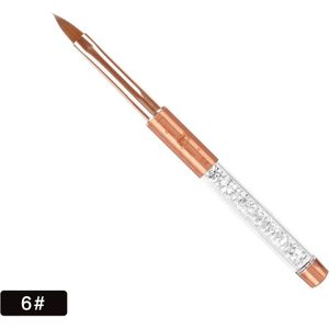 1Pcs Acryl Borstel Kristal Handvat Nail Brush Glod Nail Brush Marterhaar Tekening Uv Gel Pen Nail Art Diamant kristal Pen