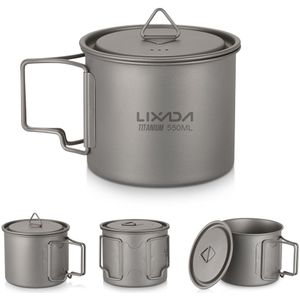 Lixada Titanium Cup Mok Potten Draagbare Cup Mok Outdoor Camping Picknick Water Cup Servies Koffie Thee Pot 300/350 /420/550/650/750