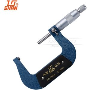 SHAN 50-75mm/0.01mm Buiten Micrometer Metric Carbide Legering Schroefdraad Gauge Remklauw Meetinstrumenten
