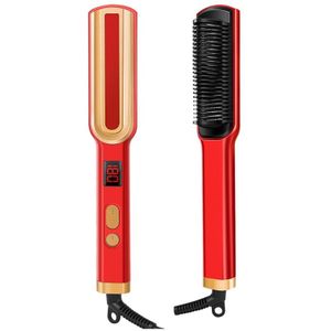 2 In 1 Stijltang Borstel Multifunctionele Verwarming Haar Kam Borstel Anti Verbranden Rechttrekken Krultang Borstel Styling Tools