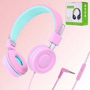 Kids Hoofdtelefoon Met Microfoon Stereo Oortelefoon Verstelbare Opvouwbare Wired Kinderen Headset Voor Meisje Jongen Online Leren Ipad Iphone