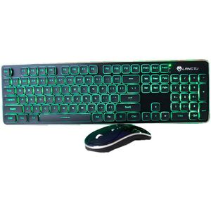 VOBERRY 2.4G Draadloze Oplaadbare Toetsenbord Muis Set Hoogwaardige LED Backlit USB Toetsenbord Muis Combo Voor PC Game Laptop DD