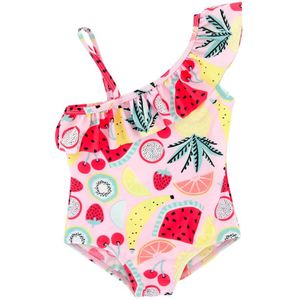 Peuter Kid Baby Meisjes Print Ruches Bandjes Een Stuk Badpak Strand Romper Kinderen Monokini Badpak Maillot De Bain Femme