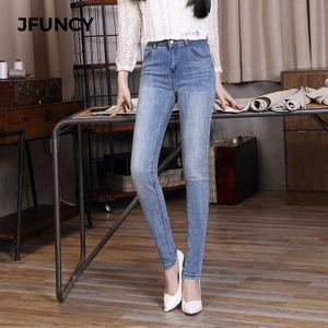 Jfuncy Plus Size Slanke Jeans Hoge Taille Vrouwen Skinny Denim Potlood Broek Stretch Oversize Bodycon Vrouwelijke Broek