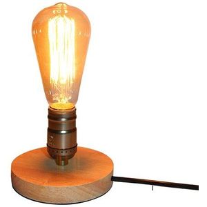 Houten Aluminium Tafellamp Retro Loft Bureau Edison Lamp 110 V/220 V Nachtlampje Bureaulamp Slaapkamer/ woonkamer/Cafe Lam