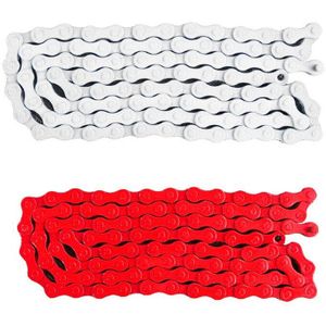 2x Fiets Mtb Bmx Racefiets 1/2 Inchx 1/8 Inch Fixied Keten Single Speed 96 Link White & Red