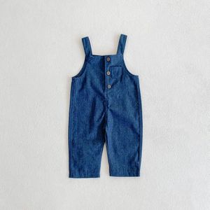 2022 Spring Baby Denim Overalls Children Suspender Trousers Baby Boy Girl Clothes Cotton Pants 0-24M