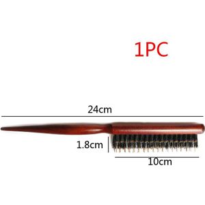 1Pc Platte Houten Plagen Kam Touperen Haar Borstel Professionele Nylon Varkenshaar Materiaal