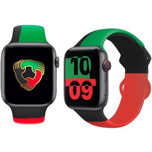Sport Band Voor Apple Horloge Zwart Eenheid 44Mm 40Mm Iwatch 38Mm 42Mm Siliconen Band Armband Voor apple Horloge 2/3/4/5/6/Se