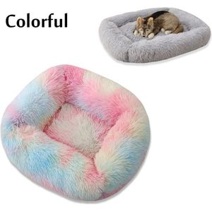 Rechthoekige Pluche Kat Honden Bed Huis Zachte Lange Pluche Kat Bed Huisdier Honden Bed Voor Kleine Katten Nest Winter Warm slapen Bed Puppy Mat